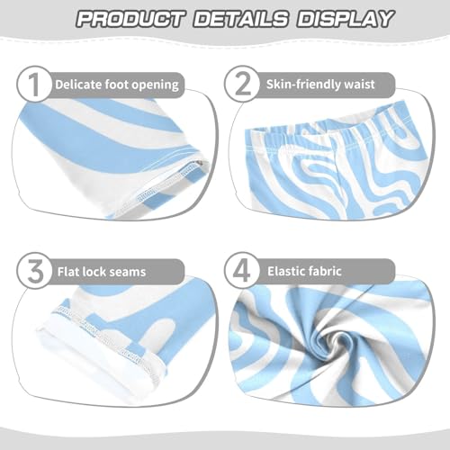 Wavy Swirled Girls Leggings,Workout Leggings for Girls Toddler Athletic Leggings Size for 3-10T3