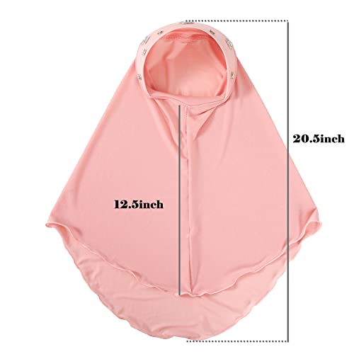 Lenmipot Little Girls Hijab Islamic Kids Hijab Headscarf Handmade Butterfly Rhinestone Muslim Hijab Cap For Girl (2-5Year) #TOP6