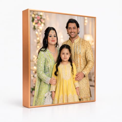 Image of Rangoli Personalized Photo Frame Size- 200mm x 250mm x 27mm | Custom Picture Frame with Your Photo | Premium Tabletop Frame for Home Decor, Gifts for Birthday, Anniversary & Special Occasions.. D-3
