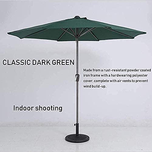 Nmdcdh Housewares Sun Parasol Umbrella Garden Parasols 9Ft Outdoor Patio Market Table Umbrella With Crank, Portable Sun Shelter For Garden Deck Backyard Pool (Color : Dark Green, Size : #TOP1