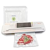 MEGAWISE Food Vacuum Sealer for Food Preservation, Freezer Storage & Meal Prep, Dry & Moist Modes, Built-in Cutter Compact, White