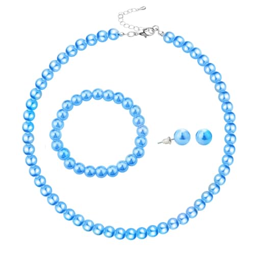 xuzhiyuan 10mm �t�F�C�N�p�[���W���G���[�Z�b�g �����p �N���V�b�N 3�s�[�X �l�b�N���X �u���X���b�g�ƃC�������O�Z�b�g ��h���� �t�@�b�V���� �W���G���[ �M�t�g ���ꂳ�� ��, Medium, �A�N����, ��΂Ȃ�