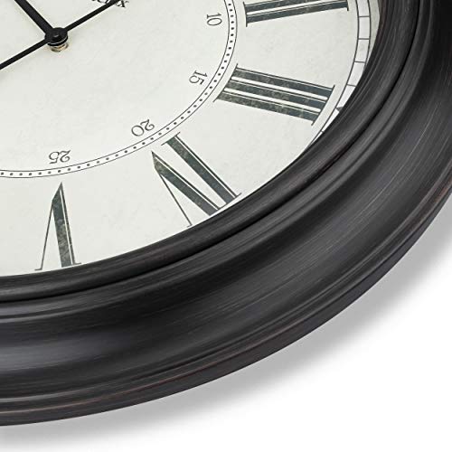 Image of Westclox 32213VBK 24 inch Traditional Wall Clock Battery-Operated Clock for Living Room, Bedroom, Office | Ideal Housewarming Gift