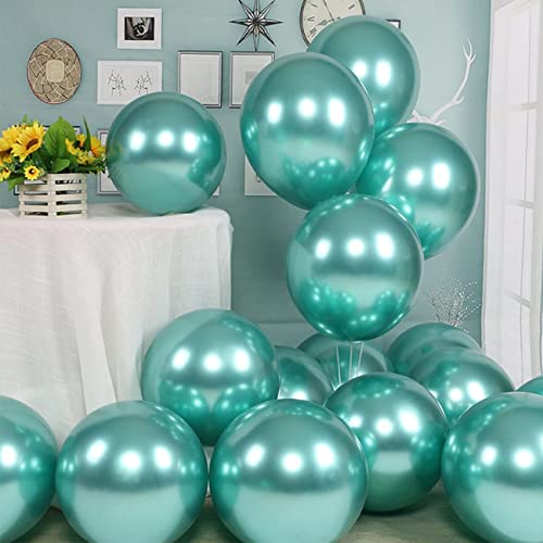 Image of Chrome Balloons, 30pcs Shiny Green Metallic Balloons for Birthday, Anniversary, Engagement, Wedding, Baby Shower, Festival Party Decorations (30 Pcs)