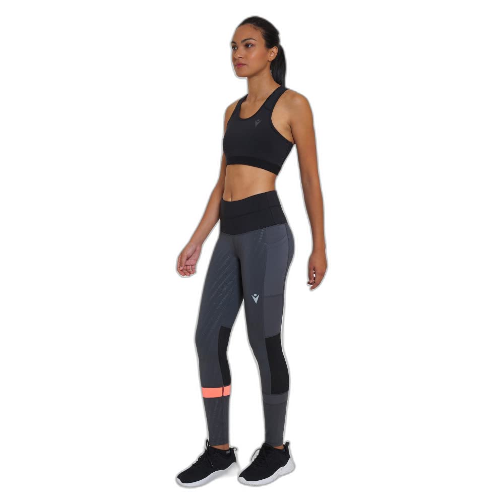 Macron - Run Fcc Clover Light Strtch Long Pants Wmn Mgry/Blk/Ncor, Pantaloni Running Donna