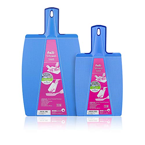 Kochblume Falt-Schneidbrett S & L 2er Set | Spülmaschinenfest | BPA-frei | Rutschfest & messerfreundlich | Farbe: blau