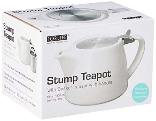 Image of Forlife Stump Teapot 530 mL, Turquoise, Ceramic