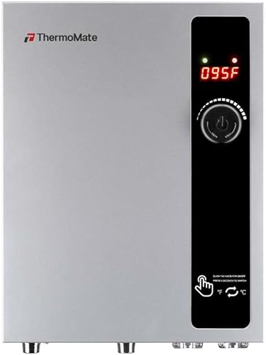 Vista 9 de Calentador de agua eléctrico sin tanque, ThermoMate 14kW 240 voltios bajo demanda, calentador de agua caliente instantáneo para ducha, control