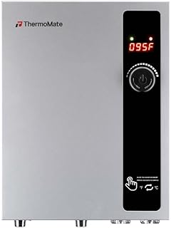 Tankless Water Heater Electric 27kW at 240 Volt, ThermoMate On Demand Instant Hot Water Heater Up to 6.4GMP, Self-Modulating Energy Saving for Residential Indoor Shower, Draw 114Amp