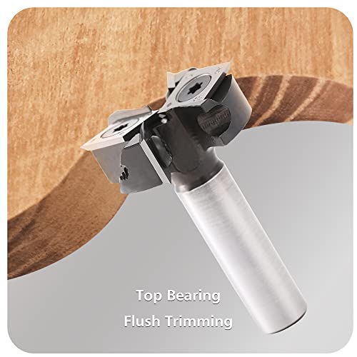 Barfle Edge Treatment Grooving Flush Trim Router Bits With 1/2 Shank And 1-1/2 Cutting Diameter For Woodworking Projects Flush Trim Router Bits #TOP6