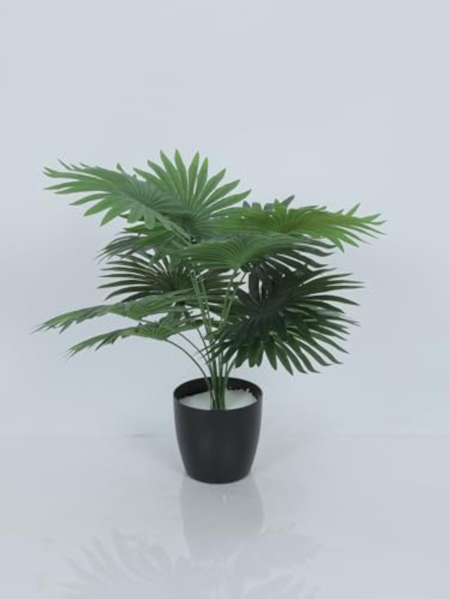 Artificial Circular Fan Palm Tree with Pot, 2 Feet