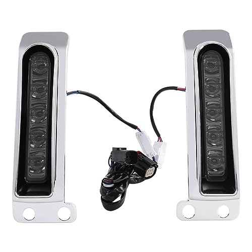 XFMT Motorcycle LED Saddlebags Insert Filler Support Lights For Harley Touring Road King Street Glide Road Glide Electra Glide 2014-2024, Chrome House Smoke Lens