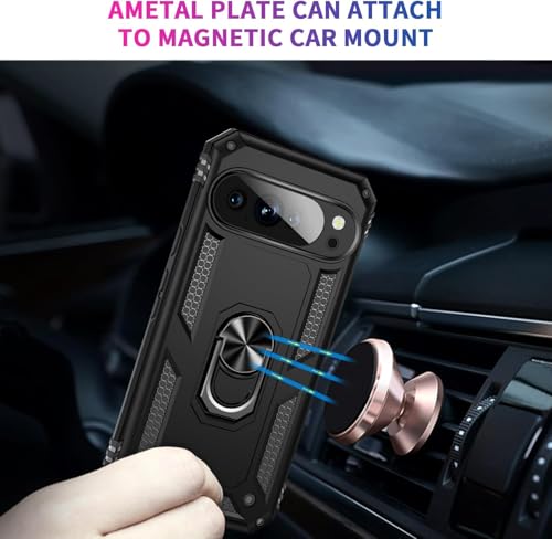 Image of REALCASE Google Pixel 10 Back Cover Case | Heavy Duty Dual Layer Hybrid Shock Proof Armor Defender Ring Case Back Cover for Google Pixel 10 5G (Purple)