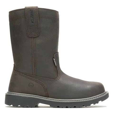 WOLVERINE mens Floorhand Waterproof 10" Steel Toe Work Boot, Dark Brown, 10.5 US Cover