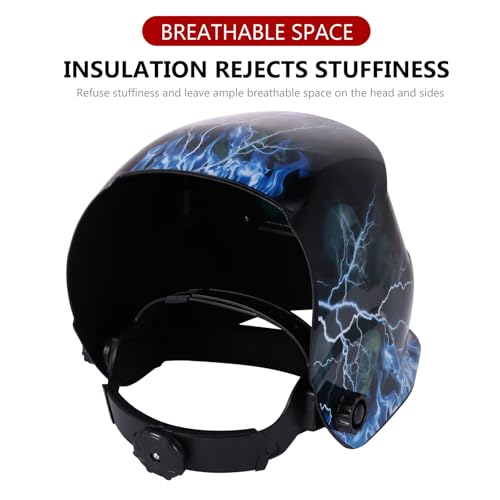 Schweißhelm Automatik, Solarbetriebene Schweißhelm mit Automatischer Verdunkelung,Verstellbarer und Bequemer Schweißmaske Schattierungsbereich 9–13,Geeignet für Wig,MIG,ARC,Schweißen（Blauer Blitz）