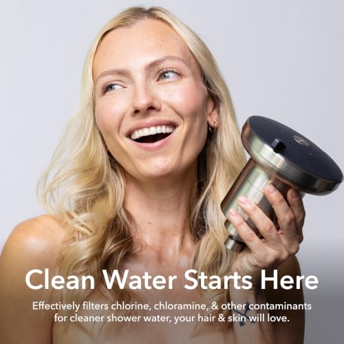 Image of AquaTru Shower - Advanced Shower Filter Removes Impurities from Hard Water to Support Healthy Skin, Scalp, Hair, Reduce Breakage, and Enhance Your Beauty and Self-Care Routine (Brushed Nickel)