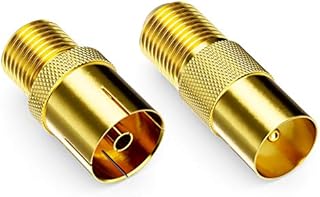 deleyCON SAT adapter ZESTAW Wtyczka F do kabla antenowego Złącze F złącze koncentryczne Gniazdo F do 1x wtyczki anteny IEC i 1x gniazda anteny IEC