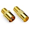 deleyCON SAT Adapter SET F-Stekker naar Antennekabel F-Koppeling Coaxiale Koppeling F-Stekker naar 1x IEC-Antennestekker en 1x IEC-Antennecontactdoos