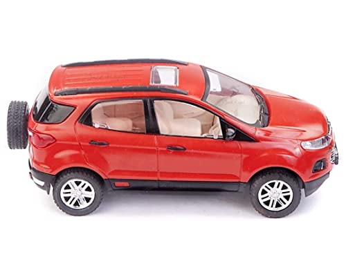 Image of Sheel Pull Back Sports Car Toy for Kids - Red SUV Model Car with Free Rolling Wheels, Sturdy Plastic, Scale Model, Birthday Gift for Boys & Girls