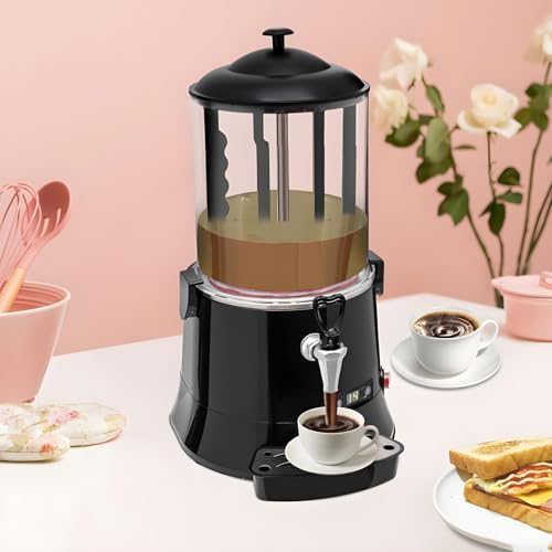 Chocolatera de acero inoxidable,calentador eléctrico comercial de 10 l,ajustable entre 30 y 90 °C para calentar chocolate,leche, té y café.Duradera para un servicio de bebidas de gran volumen. 10L