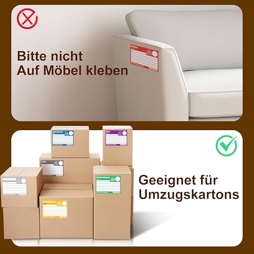 Yezirzax 80 Stück Umzugsetiketten XL-Format 15x10cm, Universal Klebeetiketten Umzugsaufkleber,...
