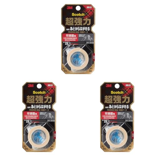 3M ���ʃe�[�v ������ �Ȃ̂� ���Ƃ��� �͂����� �����ʗp ��15mm ����1m �X�R�b�` KRG-15 ���� �v���~�A�S�[���h (× 3)