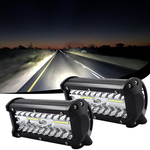 Vegena LED Arbeitsscheinwerfer,2 Stück Zusatzscheinwerfer,120W,12V/24V, 6000k Wasserdicht Rückfahrscheinwerfer,Offroad Flutlicht,Led scheinwerfer Für SUV Traktor,Auto,Offroad