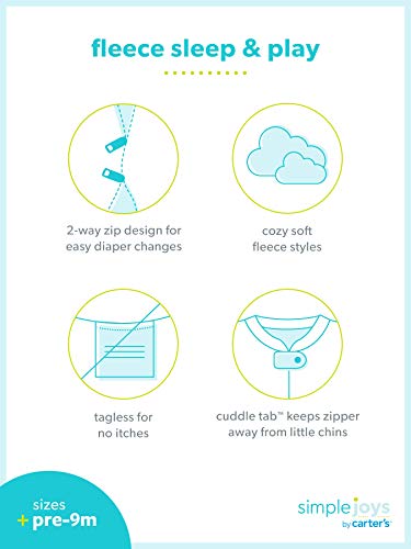 Simple Joys by Carter's Pacote com 2 pares de lã neutra com pés para dormir e brincar, Macaco cinza