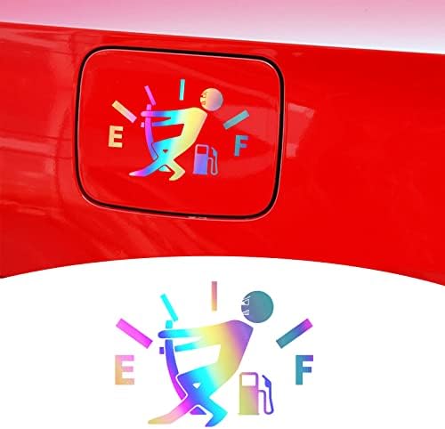 Bilisin Car Fuel Tank Cap Reflective Stickers Funny Human Shape Universal Car Vinyl Stickers for Most Vehicle Car Truck Gas Cap Door Multicolour