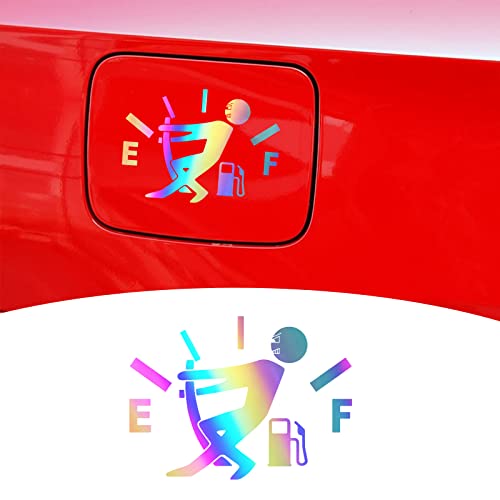 Bilisin Car Fuel Tank Cap Reflective Stickers Funny Human Shape Universal Car Vinyl Stickers For Most Vehicle Car Truck Gas Cap Door Multicolour #TOP13