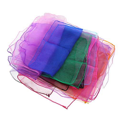 Gradient Color Small Silk Scarf 60cm x 60cm for Dance and Juggling Lightweight Performance Accessory for Kids and Toddlers Random Color