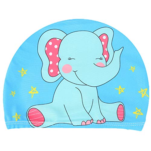 ruiruiNIE Niños Gorro de natación para bebés Dibujos Animados Lindos Estampados de Animales Protectores Impermeables Orejas Poliéster Suave Unisex Swim Accesorio - 7#