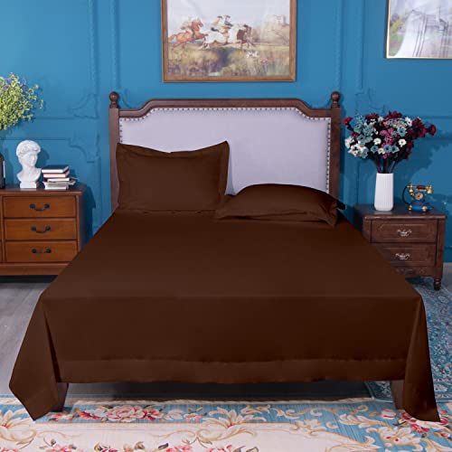 Image of NTBAY Queen Microfiber Flat Sheet, 90 x 102, Brown
