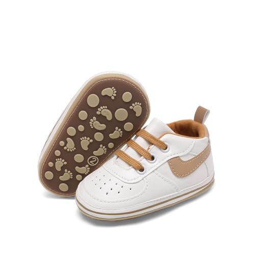 Image of Clowora Unsex Baby Shoes Boys Girls Infant Sneakers Non-Slip Soft Rubber Sole Toddler Crib First Walker Lightweight Shoes