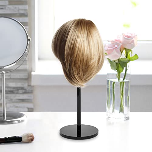 Mygift 16 Inch Black Premium Acrylic Hat Rack Stand And Wig Holder, Table Display Cap Fedora, Cowboy Hat Holder, Set Of 2 #TOP3
