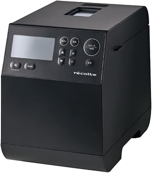 recolte Compact Bakery Home Bakery Small Slim 1 loaf White Bread Rice Flour Bread Whole Wheat Bread Udon Pasta Pizza Dough Mochi Maker Timer Function 12 Selectable Menus Recipe Book Included Gray RBK