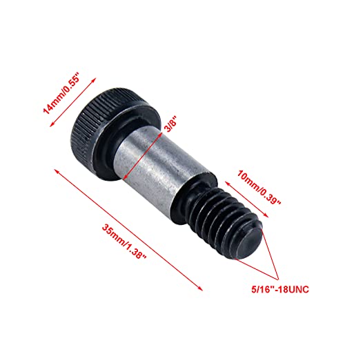 S Sydien 6Pcs Alloy Steel Hexagon Socket Head Shoulder Screw Bolt 3/8" Shoulder Dia,5/8" Shoulder Length,5/16"-18 Unc Thread #TOP3