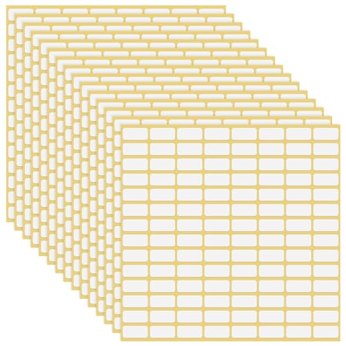 Grevosea 1680 Pieces Matte White Labels Stickers, 10x20mm Small Sticky Labels Self Adhesive Address Labels Stickers Blank Name Labels for File Folders Envelopes School Office and Home (15 Sheet)