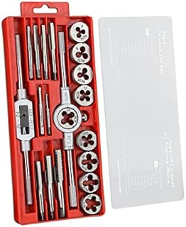 Gunpla UNF and UNC Taps and Dies Set 20 Pieces Tungsten Alloy Steel Tapping and Threading Tool Kit 6NC32-1/2" NC13, Heavy Duty Internal and External Cutting Male Female Threads with Die Holder