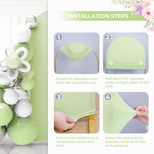 Funda de Arco de Bodas Babenest 6.6ft Verde para Fotografía miniatura 6
