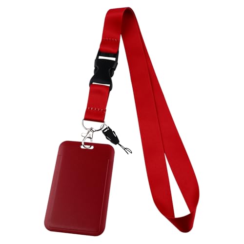 El Mejor Listado de Soportes para tarjetas de navidad los mejores 5. 46 JUDODUCK - Cordón rojo con soporte de identificación para mujeres y hombres, cordón de Navidad para insignias, llavero, soporte vertical para tarjetas de identificación,...