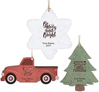 Personalized Name Christmas Ornaments | Personalized Ornaments | Custom Christmas Ornament | Personalized Glitter Ornament | (Custom Christmas Ornaments - Set of 3)