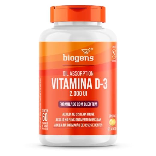 Vitamina D3 2000ui 60 Capsulas Gel Em Óleo Tcm (mct) biogens