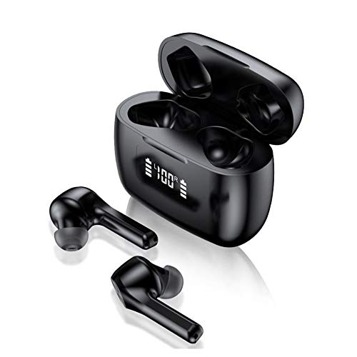 MNBVC Auriculares Bluetooth Inalámbricos Mini Estéreo In-Ear Bluetooth 5.0 con Caja De Carga Portátil Y Micrófono Integrado para iPhone Y Android