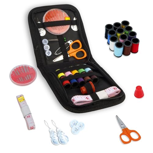 Travel Sewing Kit 32 Pieces - Sewing Accessories Student Essentials for University Portable Sewing Bag Home Household Essentials Sewing Kits for Adults Hand Held Mini Sewing Kit Sewing Needle