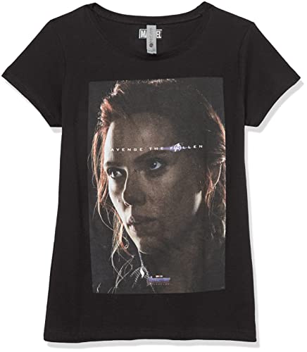 T-shirt Marvel Girl's Black Widow pour enfant en coton imprimé Avengers
