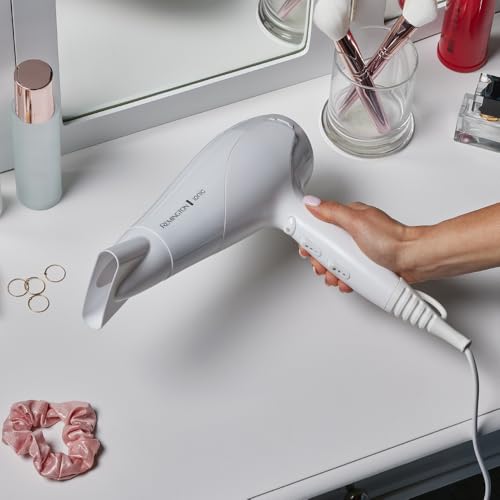 Remington Asciugacapelli 2200W - Anello in ceramica Ionic Care per una ottima distribuzione del calore - 3 livelli di riscaldamento, 2 livelli di ventola separati + raffreddamento, 2 accessori, D3199 - Immagine 2