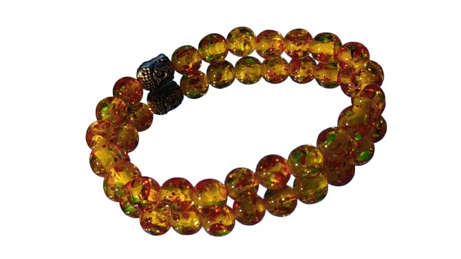 GenericGemstone Gallery Amber Crystal Bracelet Real Amber Stone Bracelet Amber Bracelet Original Certified Round Beads Beautiful Amber Gemstone Bracelet For Men & Women अम्बर स्टोन ब्रेसलेट