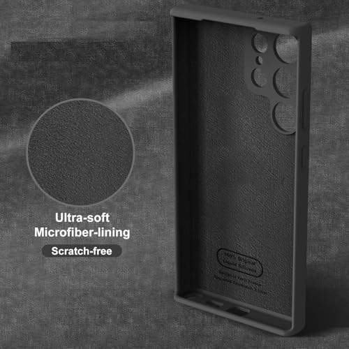 Image of MOBILOVE Back Cover Case for Samsung Galaxy S25 Ultra 5G | Pure Liquid Soft Matte Silicone Case with Logo and Comes with Camera and Screen Protection (Black)