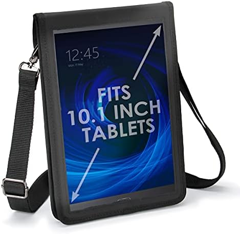 USA GEAR 10 inch Tablet Case Sleeve with Open Front Design and Adjustable Shoulder Carrying Strap Compatible with iPad 10.2 9th Gen, Samsung Galaxy Tab A 10.1, Galaxy Tab S6 Lite, More 10" Tablets
